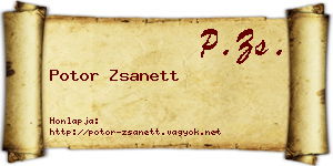 Potor Zsanett névjegykártya